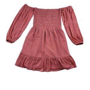 Express Off the Shoulder Smocked Ruffle Mini Dress